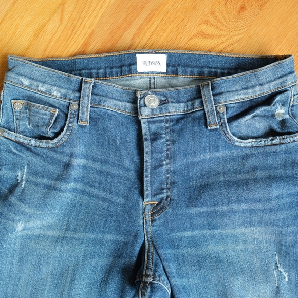 Hudson Riley Crop Relaxed Straight Jeans, Size 27 - Picture 5 of 8